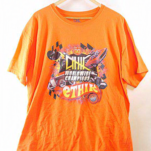 Ethik Worldwide T Shirt Mens Large Orange Hot wheels Nascar‎ Car
